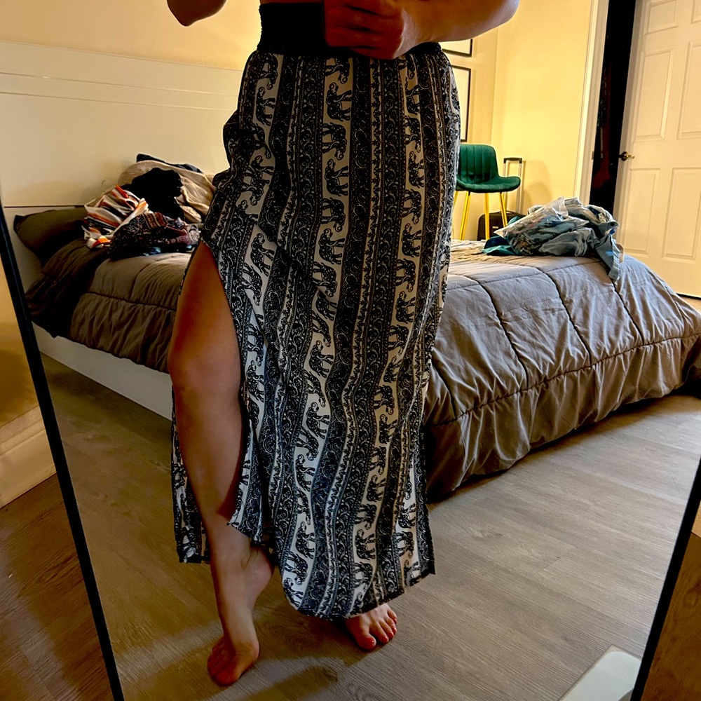 Long boho maxi skirt